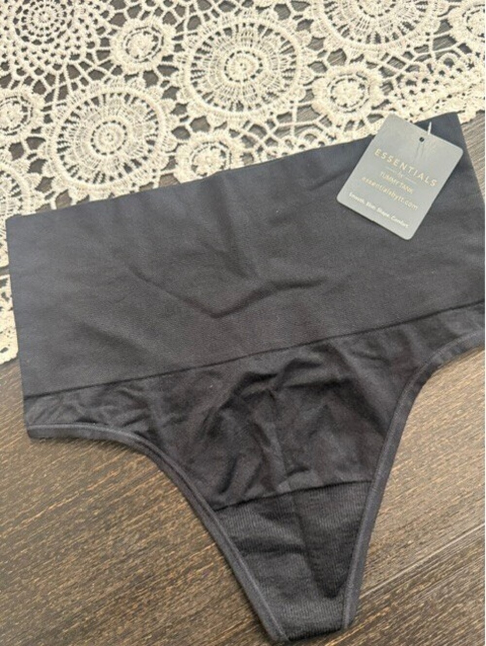NEW Essentials by Tummy tank shapewear smoothing panties black thong size L/XL